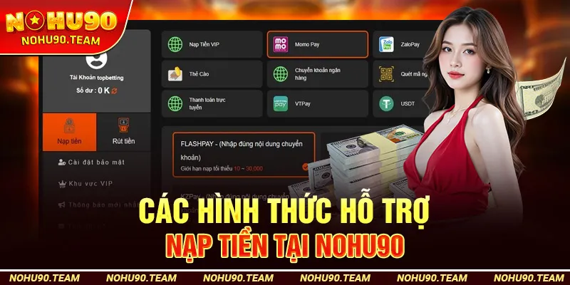 Các Hình Thức Hỗ Trợ Nạp Tiền Tại Nohu90